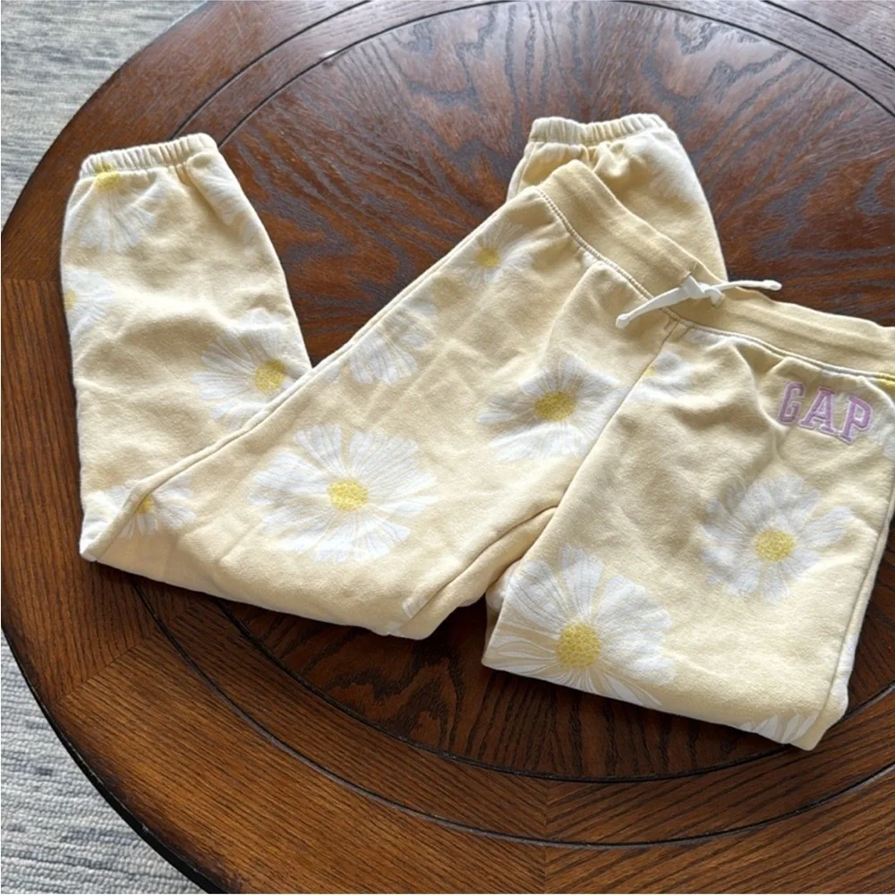 GAP Kids Light Yellow Floral Sweatpants